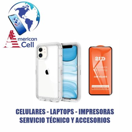 CARCASA TRANSPARENTE - IPHONE 11 - 3 EN 1