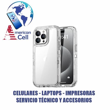 CARCASA TRANSPARENTE - IPHONE 15 PRO MAX - 3 EN 1