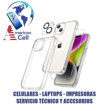 CARCASA TRANSPARENTE - IPHONE 14 - 3 EN 1