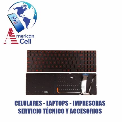 TECLADO - LAPTOP - ASUS - G551 GL551 GL551J GL552 ROG GL752 GL752V G771 ZX50 ILUMINADO ROJO SP FLEX CORTO