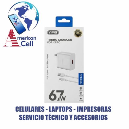CARGADOR - YIFEI TIPO USB-C 67W OPPO MODELO TY12