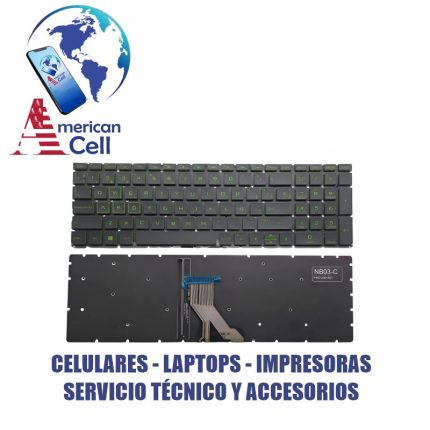 TECLADO - LAPTOP - HP - 15-DK 15-DA 15-DB 15-EC 15DU 17-BY 250 G7 VERDE SP SIN LUZ